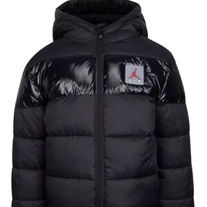 Air Jordan Kids Shiny Black Puffer Jacket